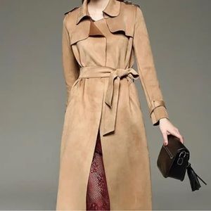 Forever 21 Tan Suede Trench Coat